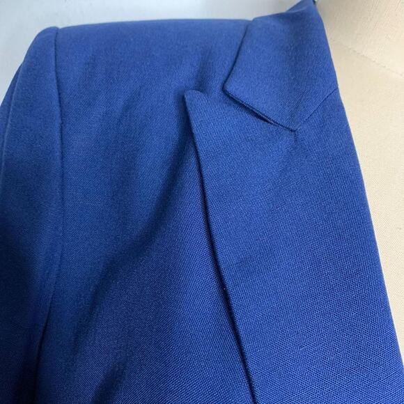 Vintage 70s/80s Christian Dior Pleated Back Wool Suit Blazer Medium/Large Navy - Picture 7 of 15